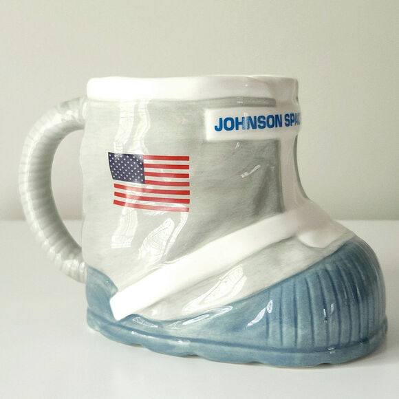 Vintage NASA Boot Mug Ceramic – 1990s Johnson Space Center Astronaut Moon Boot - Picture 4 of 10
